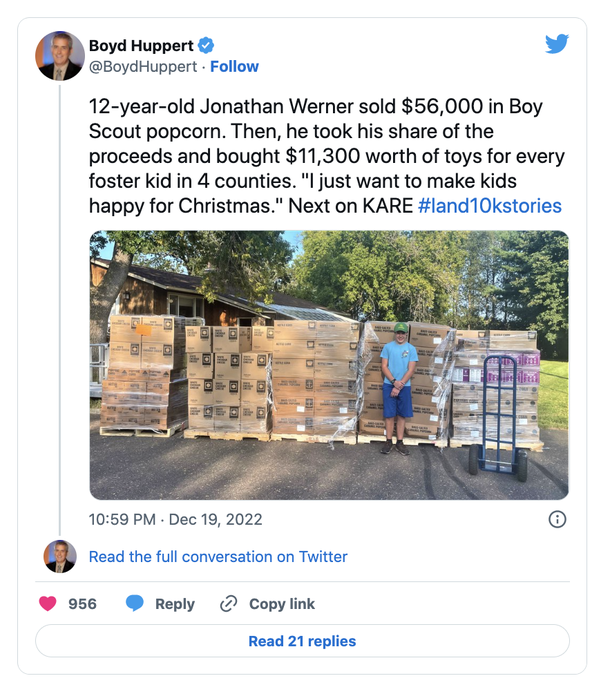 12-year-old boy buys over $11k in Christmas presents for kids he doesn’t know after selling popcorn - picture 2
