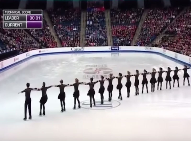 16 Ice Skaters Stand Still In Single Line Formation. Seconds Later, The Crowd Explodes! - picture 2