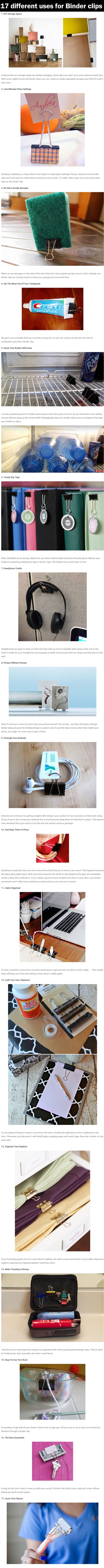 17 Different Uses For Binder Clips That Will Change Your Life
