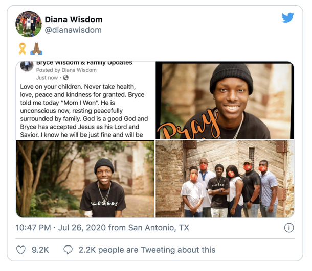 17-Year-Old Bryce Wisdom, high schooler whose battle with cancer inspired nation, passes away: ‘Mom, I won’ - picture 4