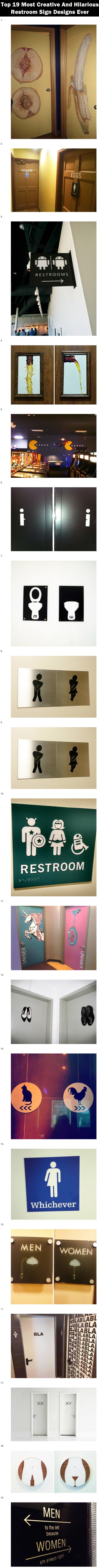 19 Of The Most Creative And Hilarious Restroom Sign Designs You Will Ever See