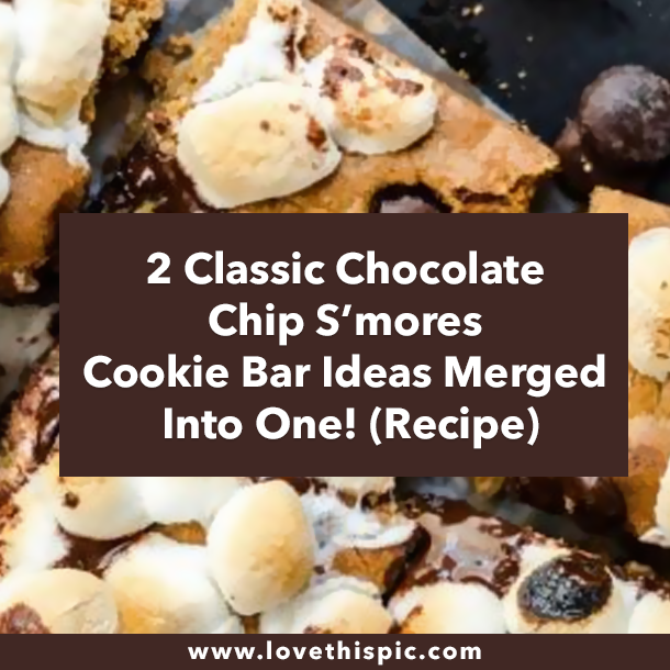 2 Classic Chocolate Chip S’mores Cookie Bar Ideas Merged Into One! (Recipe)