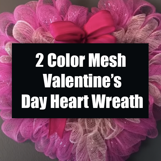 2 Color Mesh Valentine’s Day Heart Wreath