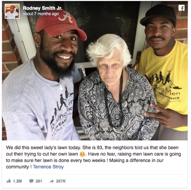 2 Men See Their 93-Year-Old Neighbor Mowing Her Lawn, Offer To Mow Her Lawn For Free - picture 2