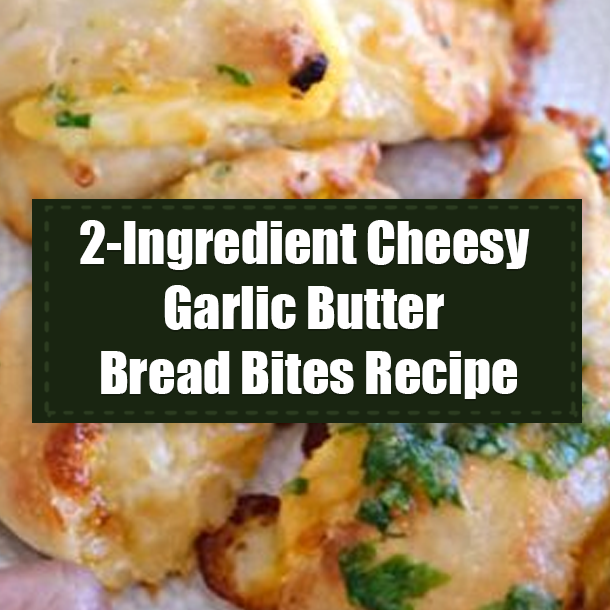 2-Ingredient Cheesy Garlic Butter Bread Bites Recipe