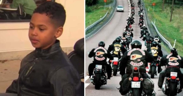 20 Bikers pop up at boy’s school the day after bullies destroy mom’s car - picture 2