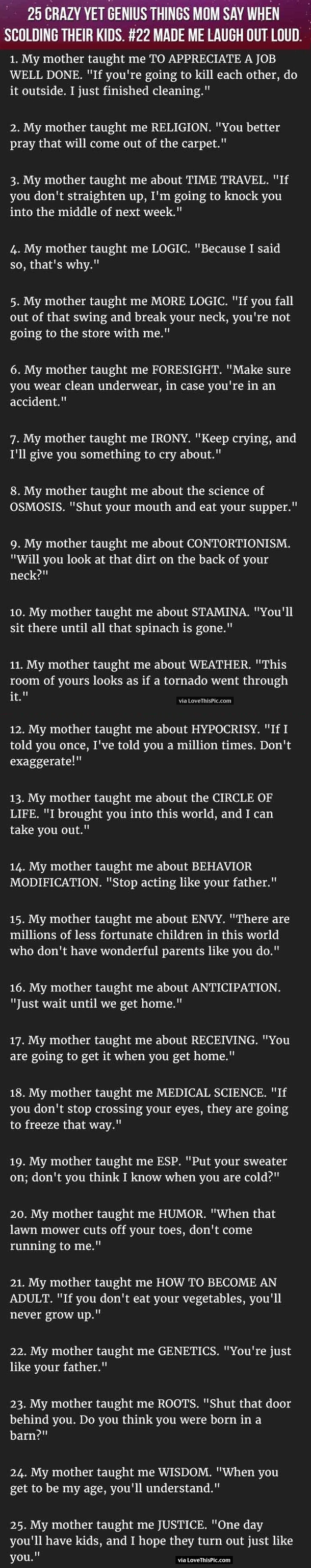 25 Crazy Yet Genius Things Mom Say When Scolding Their Kids