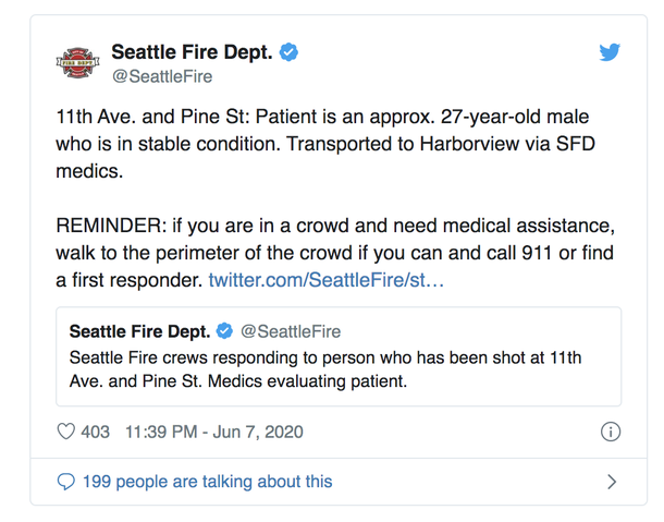 27-year-old Male shot after man drives car through group of protesters in Seattle, police say - picture 3