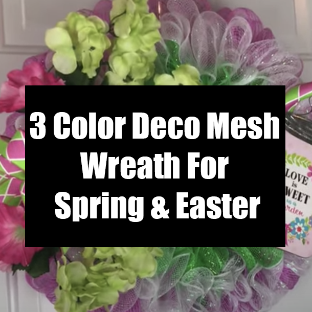 3 Color Deco Mesh Wreath For Spring & Easter