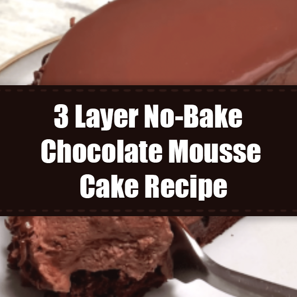 3 Layer No-Bake Chocolate Mousse Cake Recipe