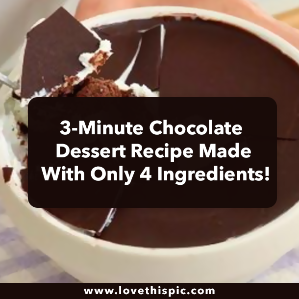 3-Minute Chocolate Dessert Recipe Made With Only 4 Ingredients!