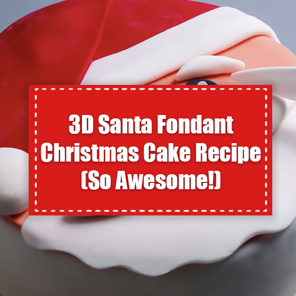 3D Santa Fondant Christmas Cake Recipe (So Awesome!)