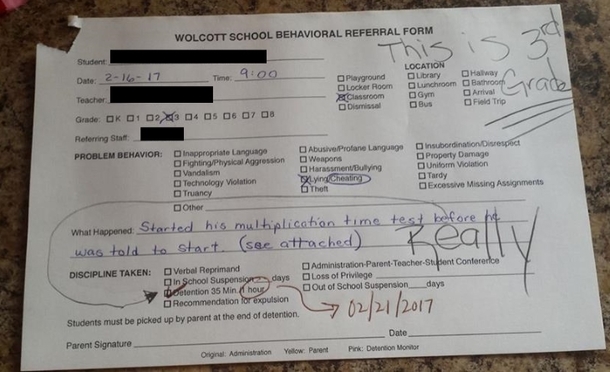 3rd Grader’s Detention Slip Has Parents Furious – Mom’s Response? “I Refuse To Sign” - picture 3