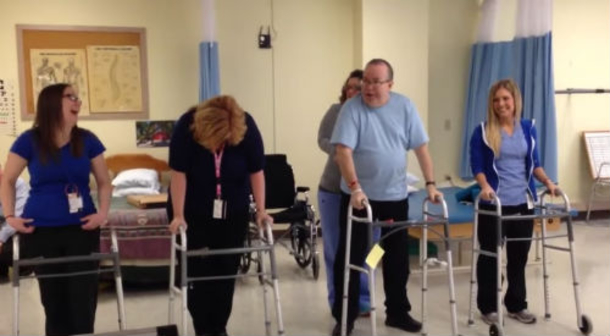 4 People Line Up With Walkers To Perform Hit Song, But Man Of The Group Steals Show With Routine - picture 2