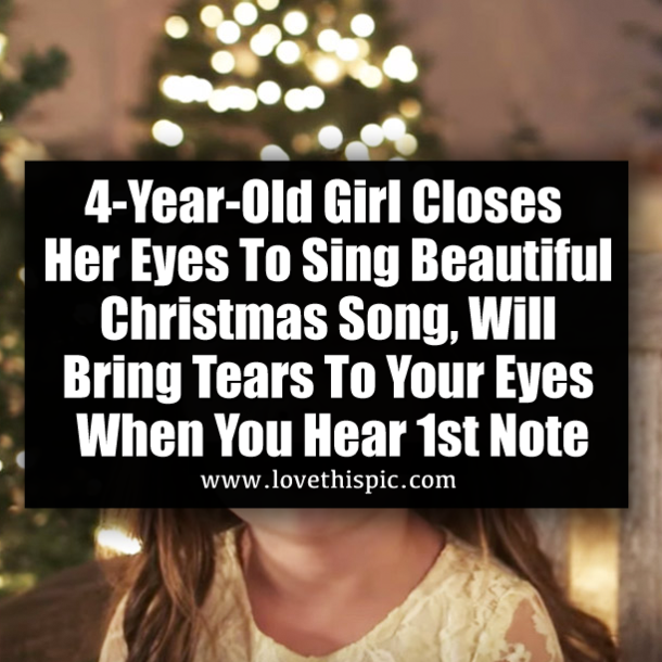 4-Year-Old Girl Closes Her Eyes To Sing Beautiful Christmas Song, Will Bring Tears To Your Eyes When You Hear 1st Note