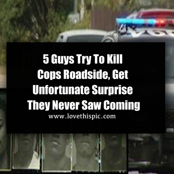 5 Guys Try To Kill Cops Roadside, Get Unfortunate Surprise They Never Saw Coming