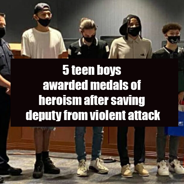 5 teen boys awarded medals of heroism after saving deputy from violent attack