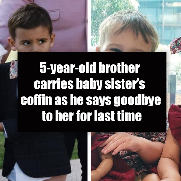 5-year-old brother carries baby sister’s coffin as he says goodbye to her for last time