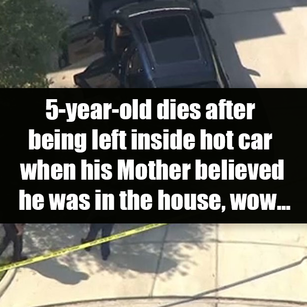 5-year-old dies after being left inside hot car when his Mother believed he was in the house, wow...