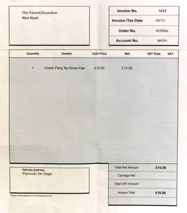 5-Year-Old Given Invoice And Parents Threatened With Court For Missing Kid's BIRTHDAY PARTY - picture 3