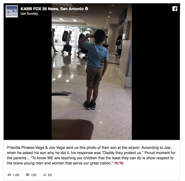 6-Year-Old Becomes Viral Inspiration For Saluting Military At Airport - Everyone Applaud Him - picture 2