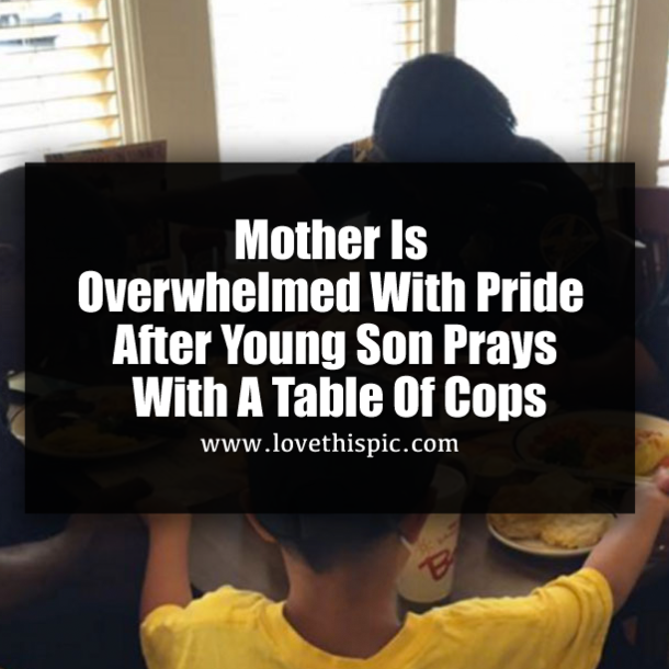 6-Year-Old Boy Joins A Table Of Cops And Prays For Their Safety Over Breakfast