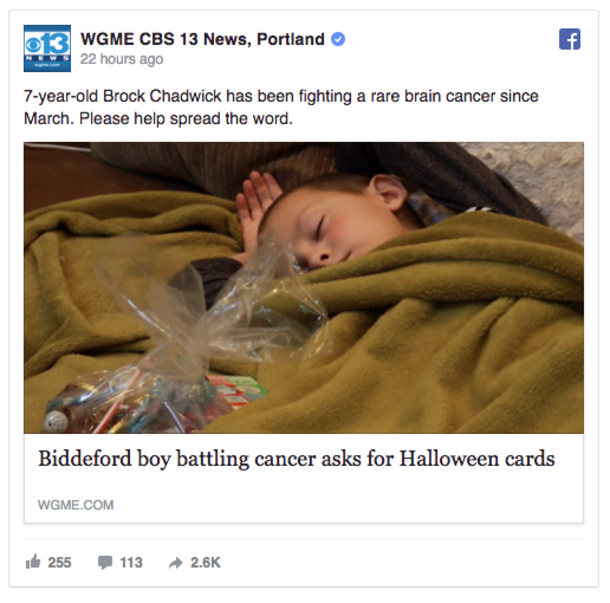 7-Year-Old Boy Battling Brain Cancer Discovers It Has Come Back, He Has One Request For Halloween - picture 2