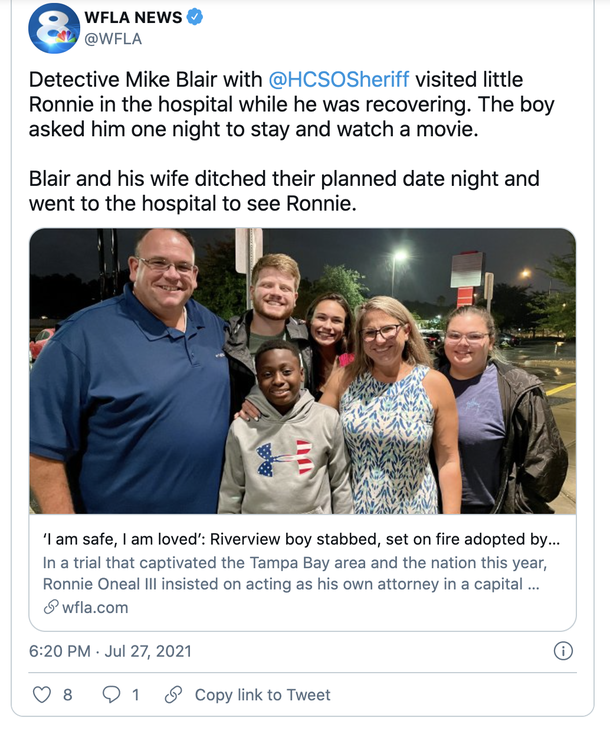 7-year-old boy who was stabbed and set on fire is adopted by the detective who responded to call -- “I am safe, I am loved” - picture 3