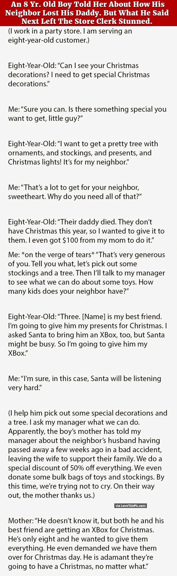 8 Yr. Old Boy Told Her About How His Neighbor Lost His Daddy But What He Said Next Left The Store Clerk Stunned.