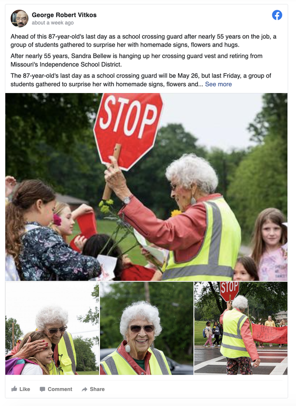 87-year-old crossing guard goes into retirement after 55 years of service – gets a heartfelt surprise - picture 4