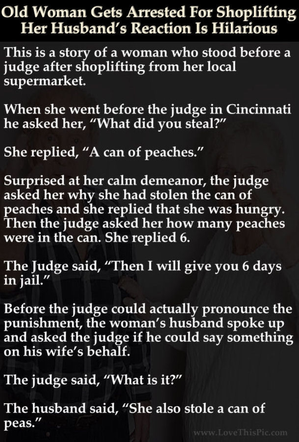 89 Year Old Woman Gets Arrested For Shoplifting. Her Husband’s Reaction Is Hilarious.