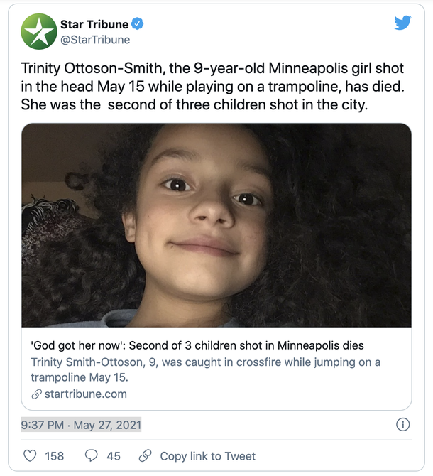 9-year-old girl who was shot while jumping on a trampoline at birthday party, has died – RIP - picture 2
