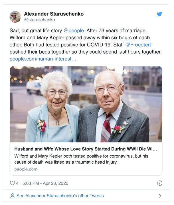 94-year-old WWII vet and 92-year old wife of 73 years had COVID-19 and passed away within 6 hours of each other - picture 2