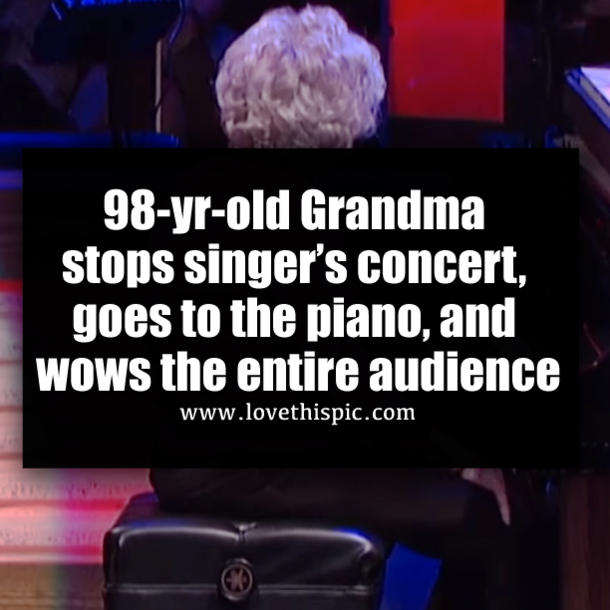 98-yr-old Grandma stops singer’s concert, goes to the piano, and wows the entire audience