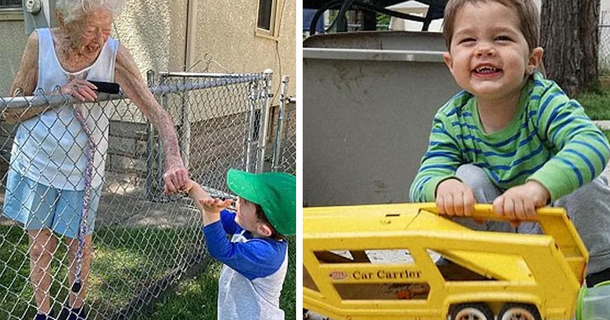 99-year-old women who lost her son donates all his toys to the 2-year-old boy living next door - picture 2
