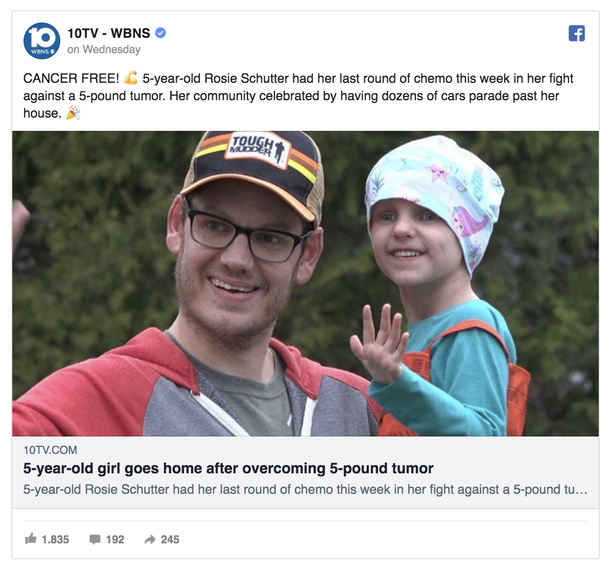A 5-year-old girl is able to go home after battle with 5-pound tumor – dozens of cars show up to celebrate - picture 2