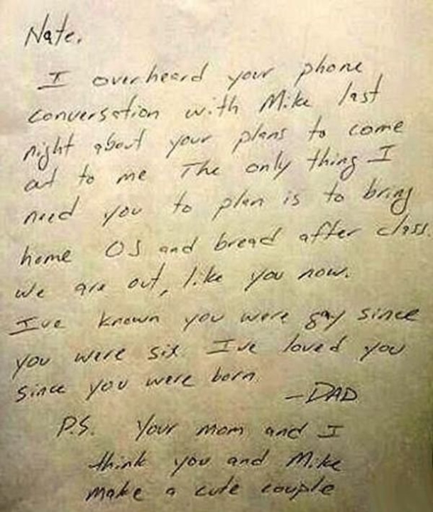 A father overhears son telling friend he wants to ‘come out,’ writes him a note that’s gone viral - picture 2