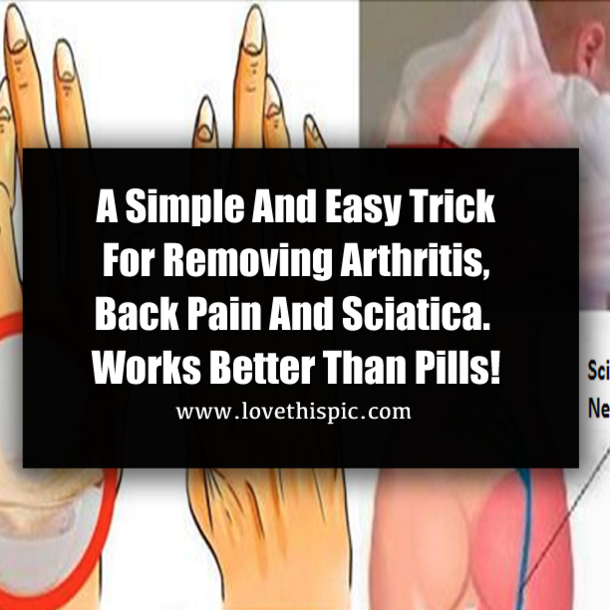A Simple And Easy Trick For Removing Arthritis, Back Pain And Sciatica. Works Better Than Pills!