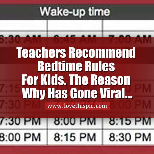 A Teacher's Recommend Sleeping Bedtime Rules For Kids Has Gone Viral! This Is Why...