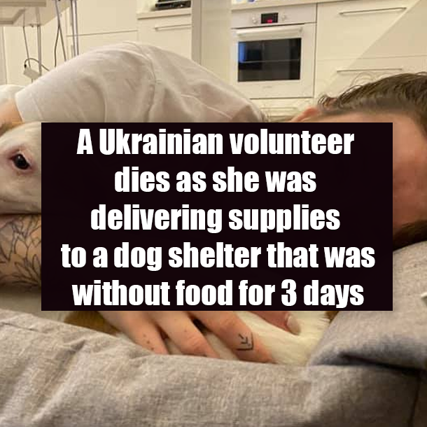 A Ukrainian volunteer dies as she was delivering supplies to a dog shelter that was without food for 3 days