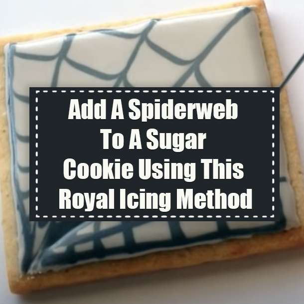Add A Spiderweb To A Sugar Cookie Using This Royal Icing Method