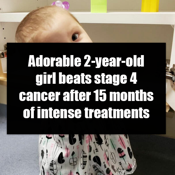 Adorable 2-year-old girl beats stage 4 cancer after 15 months of intense treatments