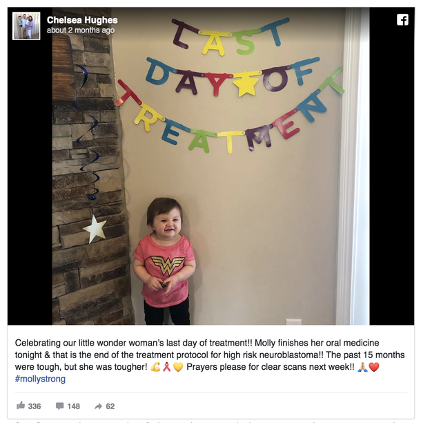 Adorable 2-year-old girl beats stage 4 cancer after 15 months of intense treatments - picture 3
