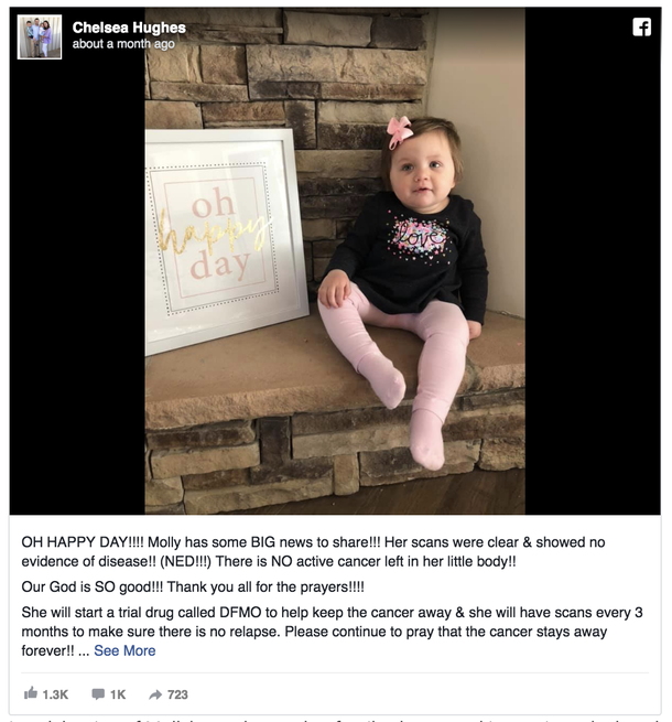 Adorable 2-year-old girl beats stage 4 cancer after 15 months of intense treatments - picture 4