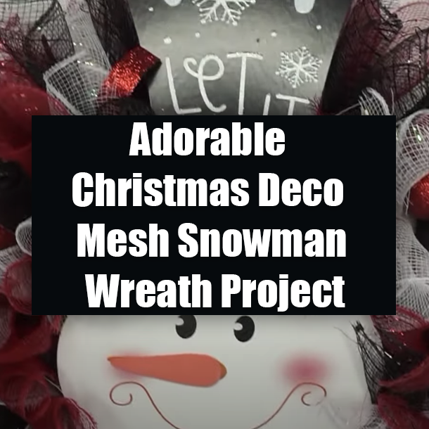Adorable Christmas Deco Mesh Snowman Wreath Project