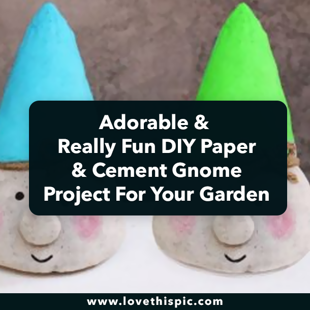 Adorable & Really Fun DIY Paper & Cement Gnome Project For Your Garden