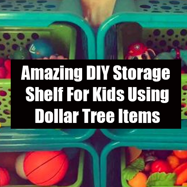 Amazing DIY Storage Shelf For Kids Using Dollar Tree Items