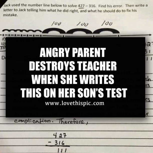 ANGRY PARENT DESTROYS TEACHER WHEN SHE WRITES THIS ON HER SON’S TEST