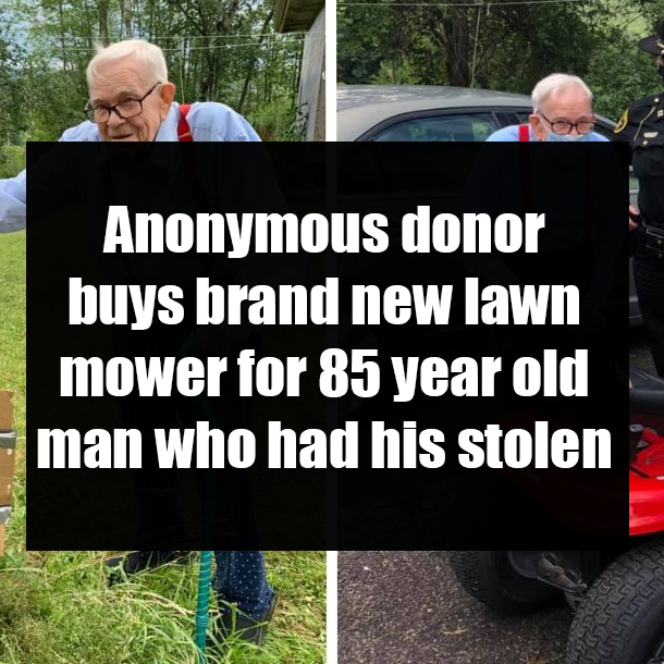 Anonymous donor buys brand new lawn mower for 85 year old man who had his stolen