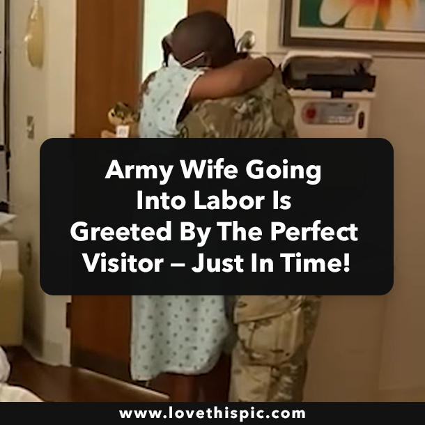 Army Wife Going Into Labor Is Greeted By The Perfect Visitor — Just In Time!